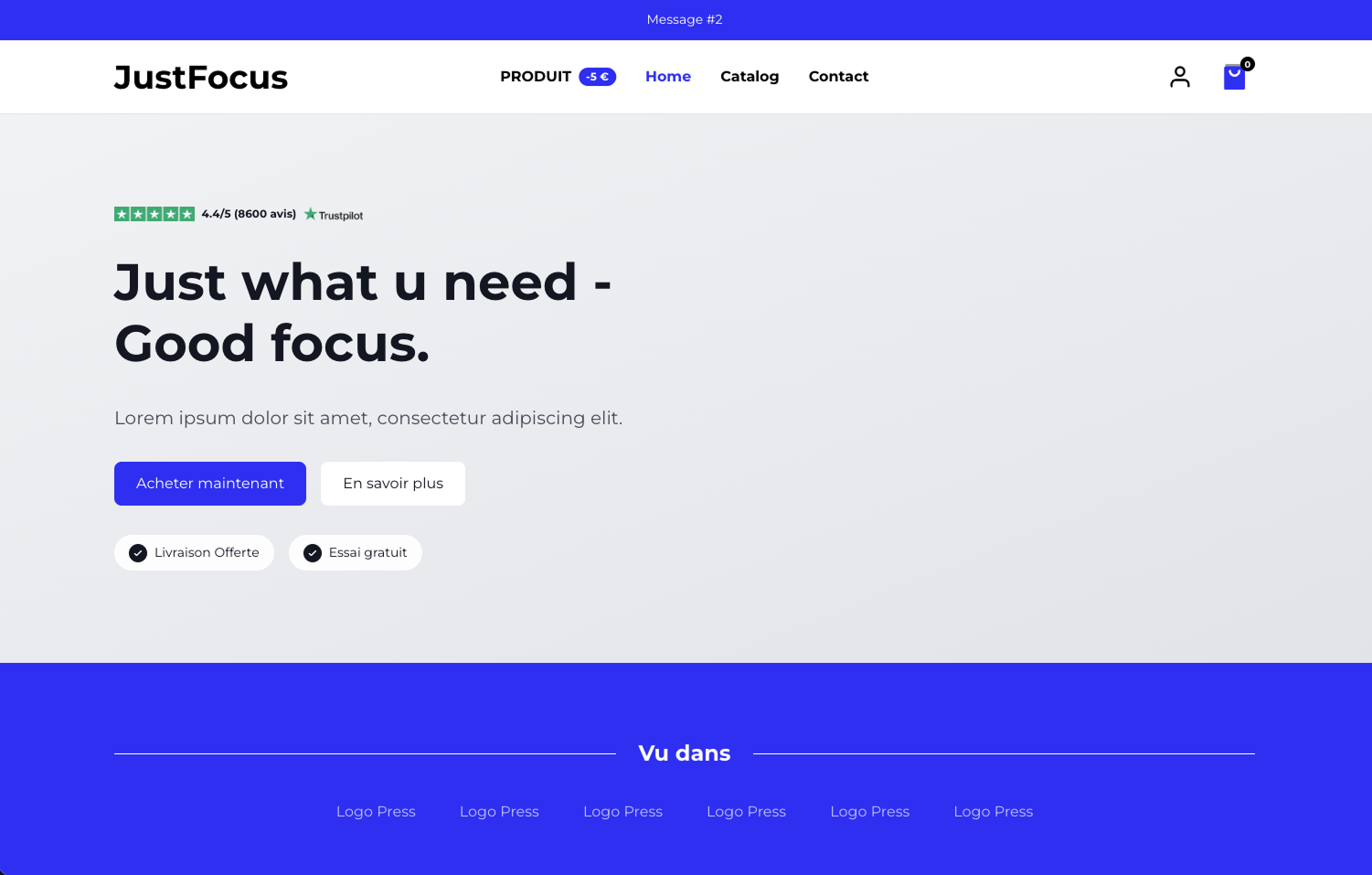 Démonstration du thème JustFocus
